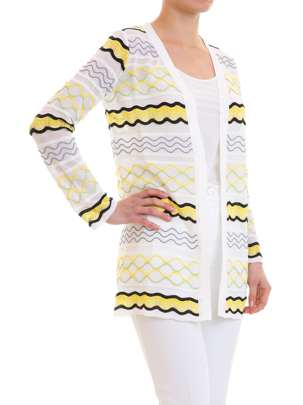 Cardigans Missoni - Open front wave patterned cardigan