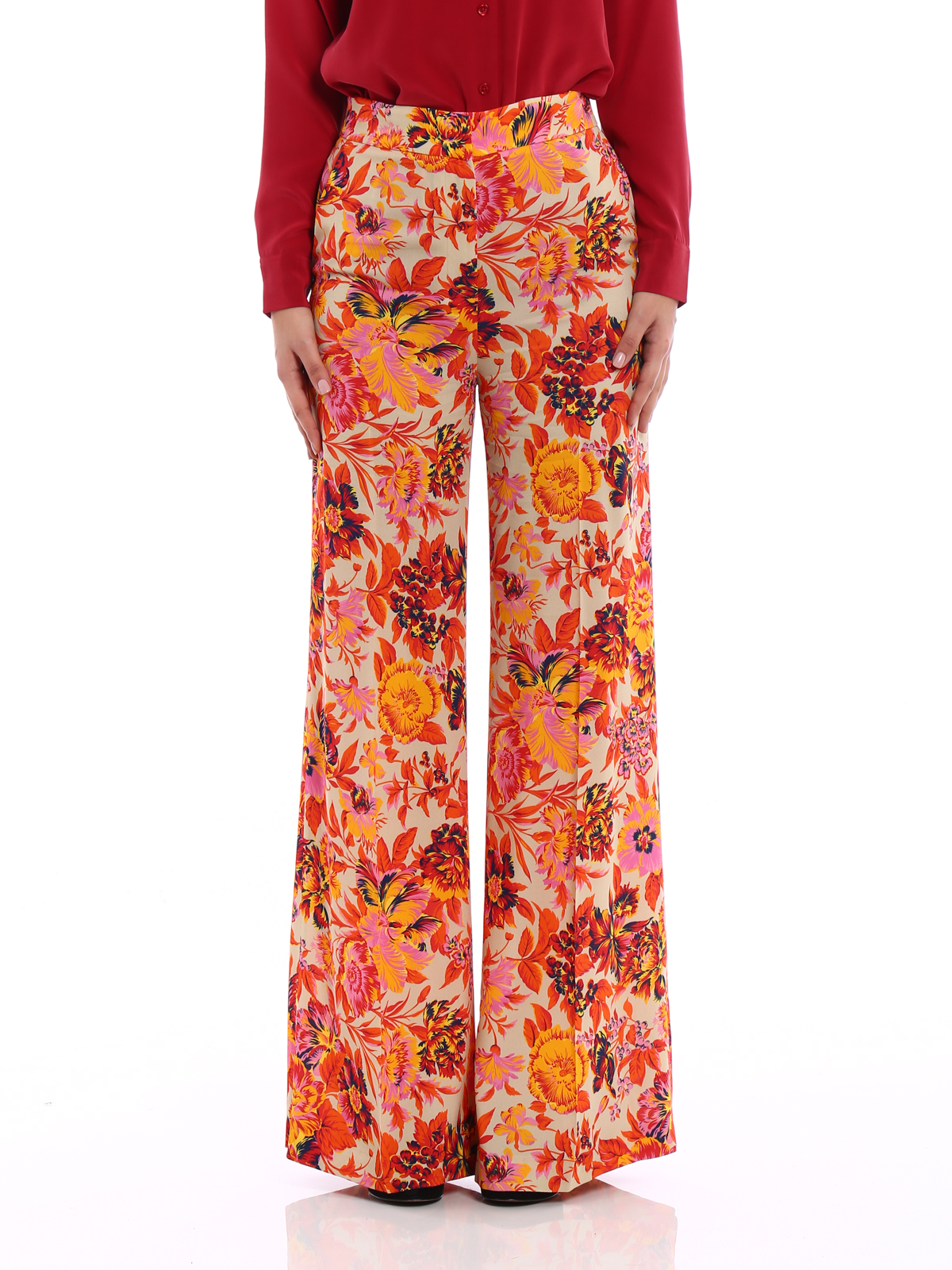 Buy Pepfit Women Casual Sky Blue Floral Printed Regular Relaxed Loose Fit  Full Length Trouser  Crepe Trousers for Women Online at Best Prices in  India  JioMart