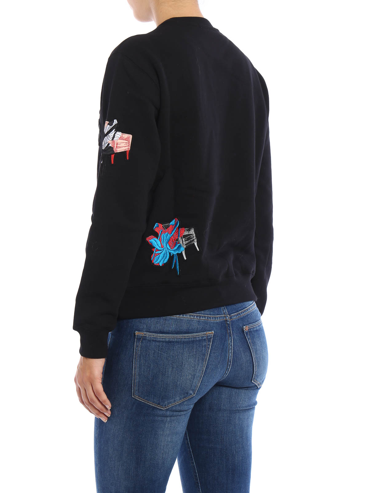 Hot MSGM Black Patches Sweatshirt