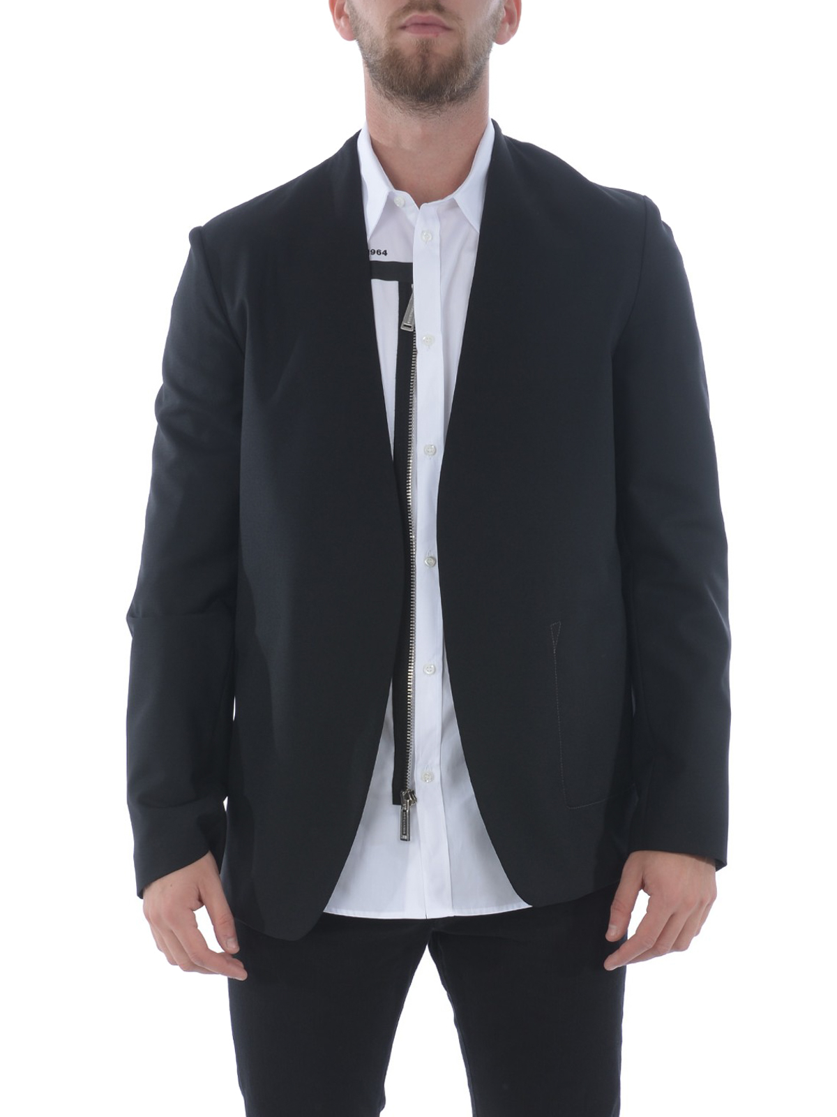 MAISON MARGIELA NO COLLAR BLAZER-