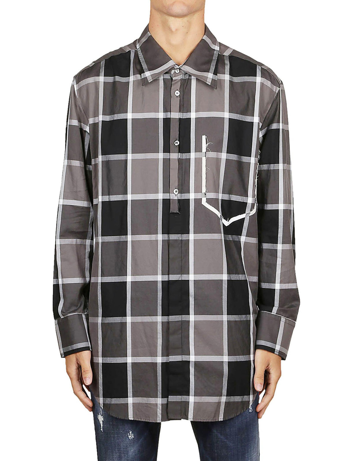 Shirts Maison Margiela - Outline pocket check cotton shirt