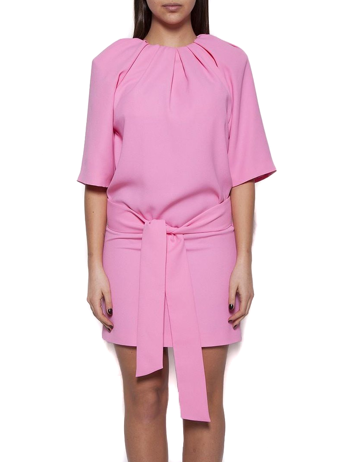 ワンピース MAISON MARGIELA Women Dresses S52CT0774 S76459 102 Pink Maison Margiela Shoulder pad detailed belted dress