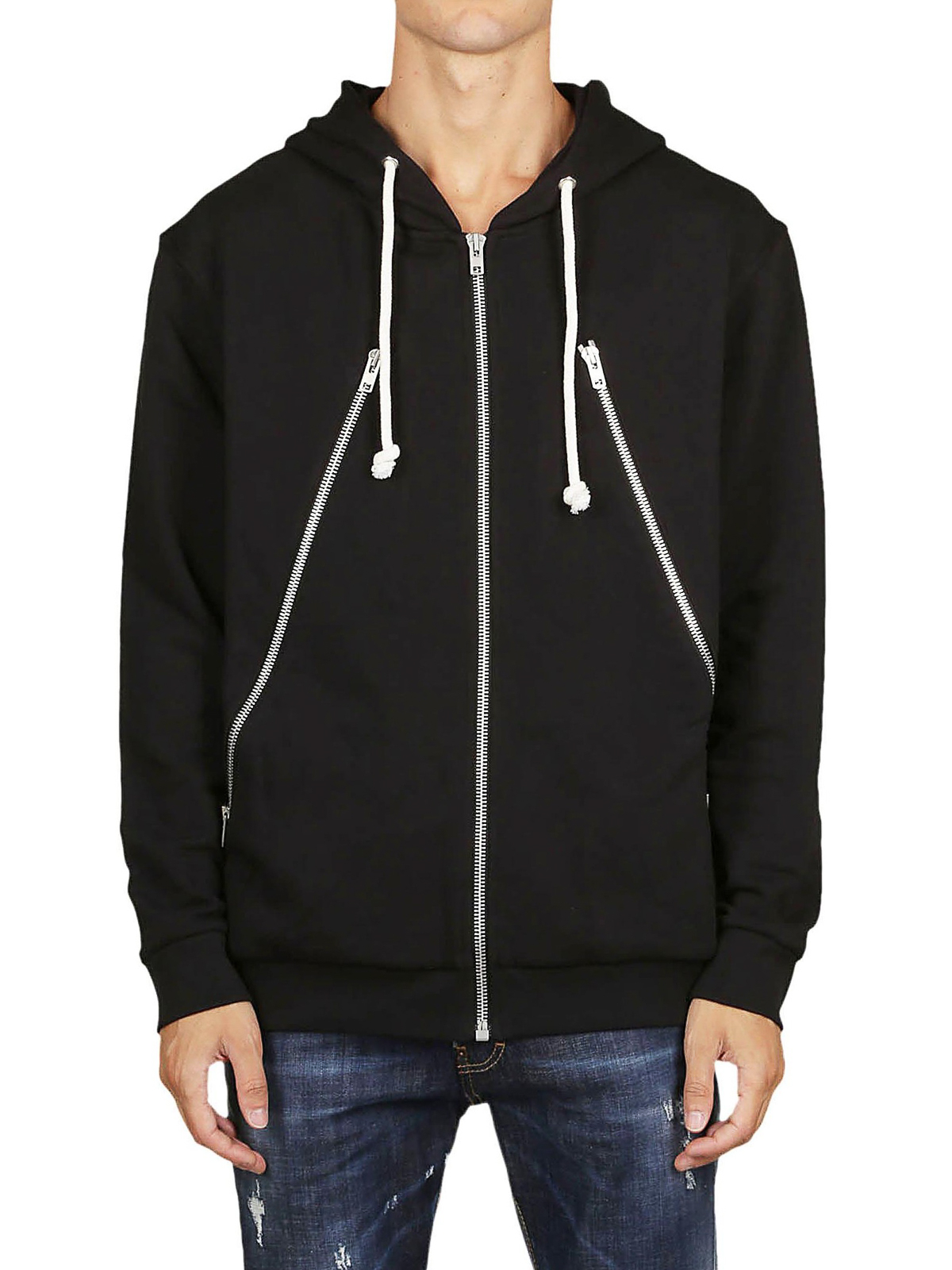 Maison Margiela 小物類（その他） 紺 2007425J0050 Maison Margiela Layered Distressed Cotton Hoodie In Blue