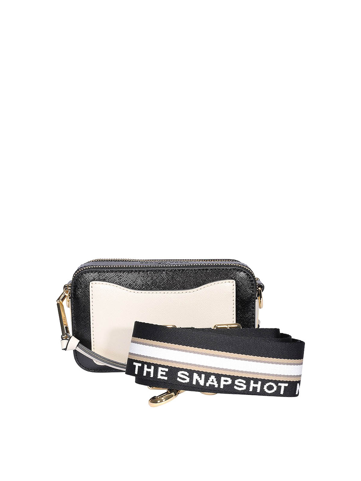 Marc Jacobs Logo Strap Snapshot Small Camera Bag Leather Cement