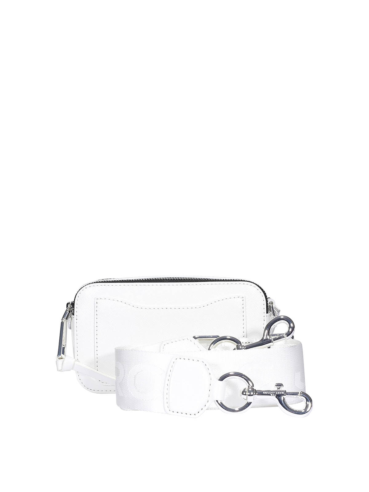 Shop Marc Jacobs The Snapshot Saffiano Leather Cross Body Bag In White