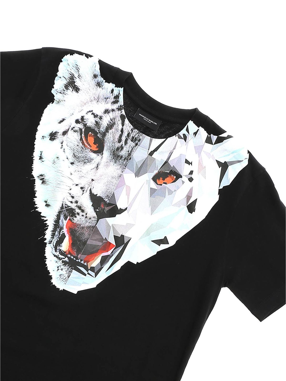 Marcelo Burlon Kids Lince black T-shirt with feline print