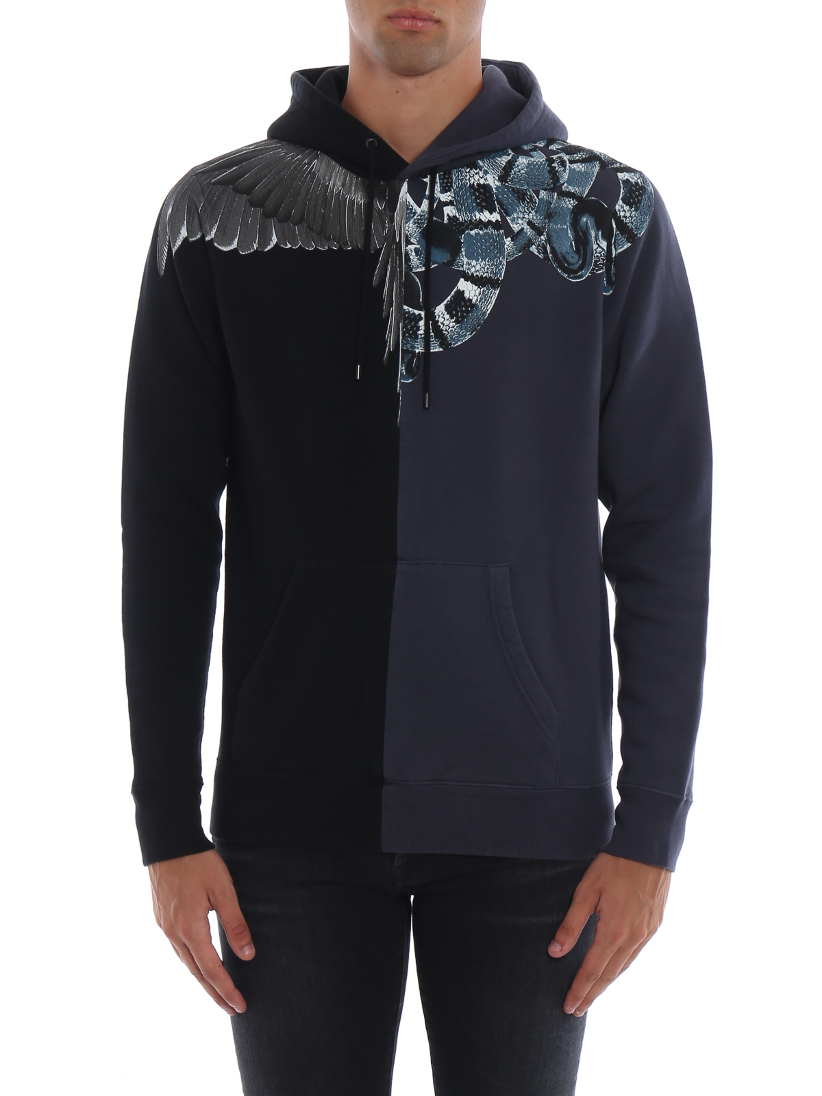 Sweatshirts & Marcelo Burlon - Wings panel two-tone cotton hoodie CMBB007E185060021010