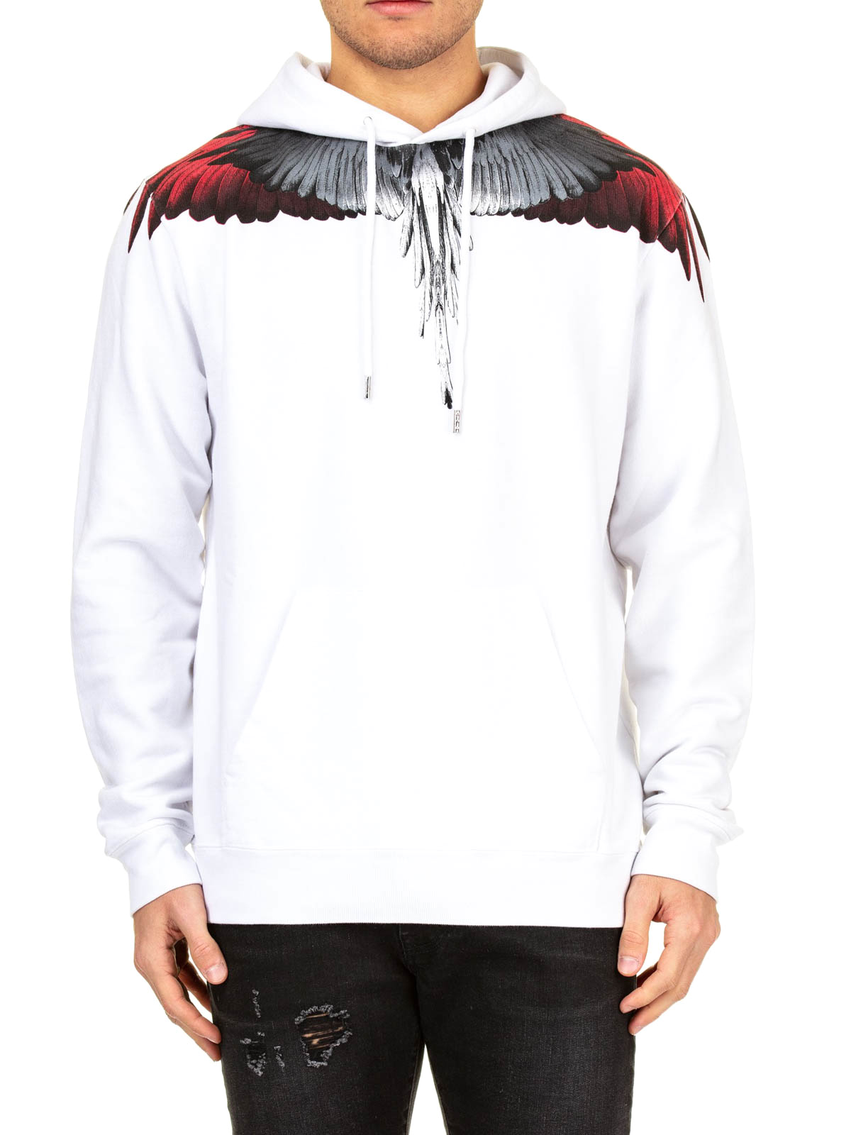 Marcelo Burlon County Of Milan Wings white cotton hoodie