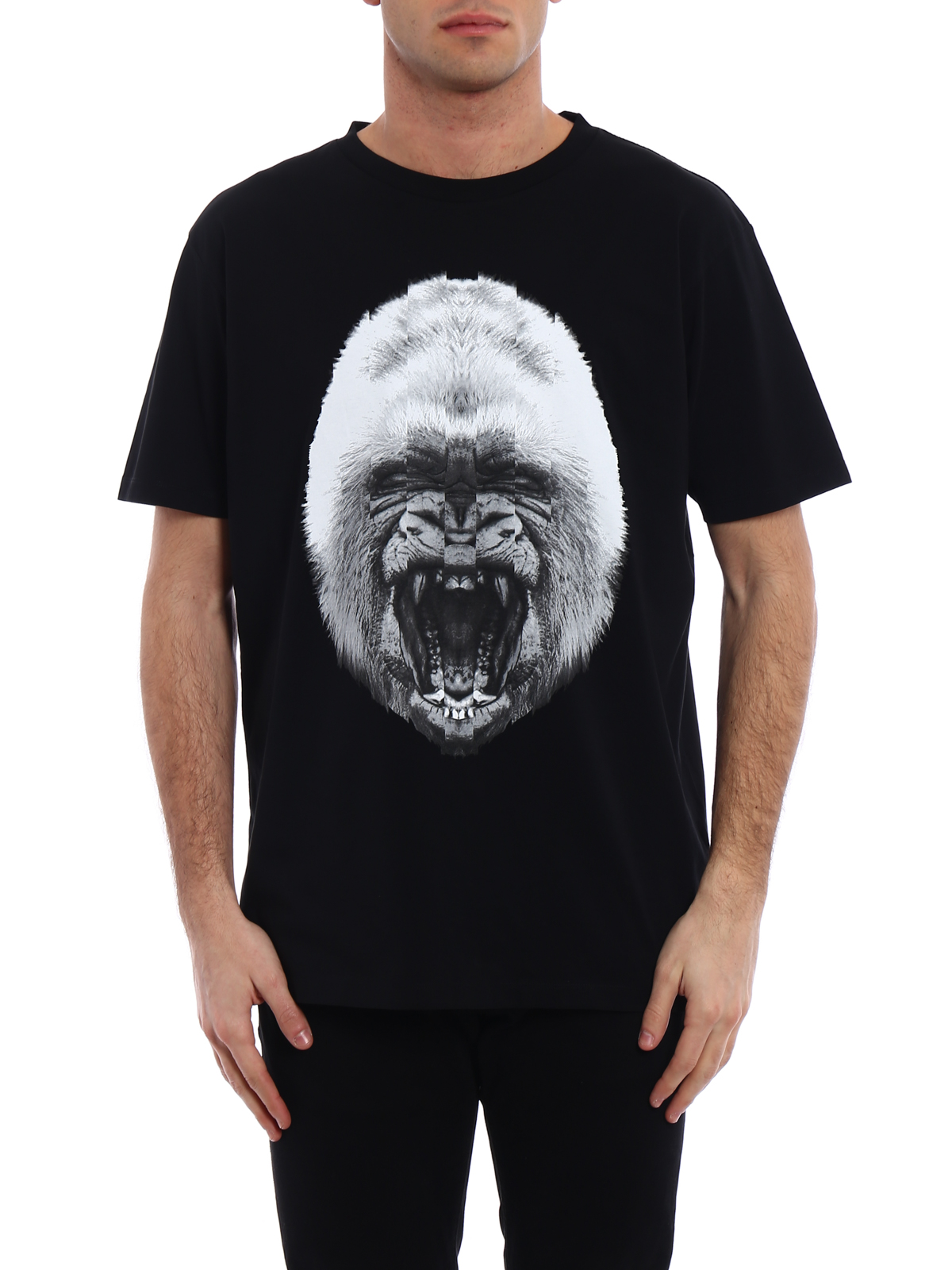 der kabel Sløset T-shirts Marcelo Burlon - Gorilla print cotton T-shirt -  CMAA018S180010141088