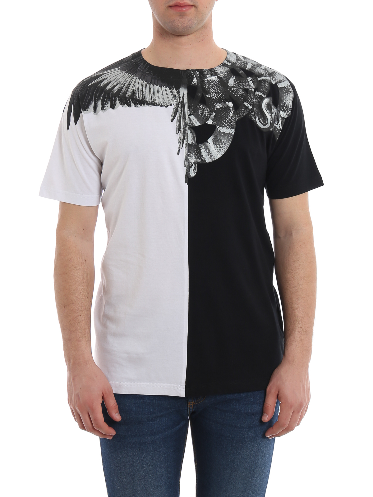 T-shirts Marcelo Burlon - Wings Snakes black and white T-shirt