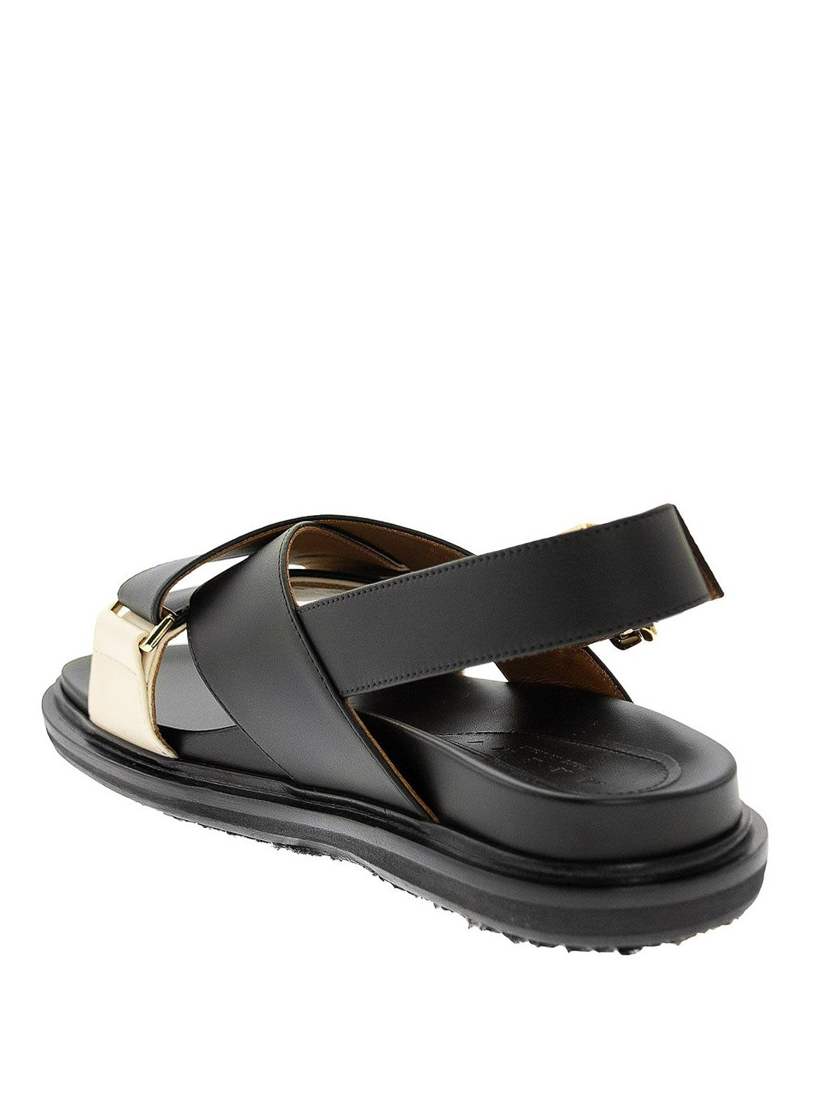 Shop Marni Criss Cross Fussbett Sandals In Negro