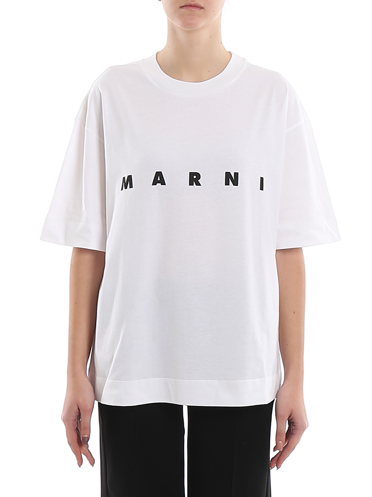 T-shirts Marni - Logo lettering printed jersey T-shirt