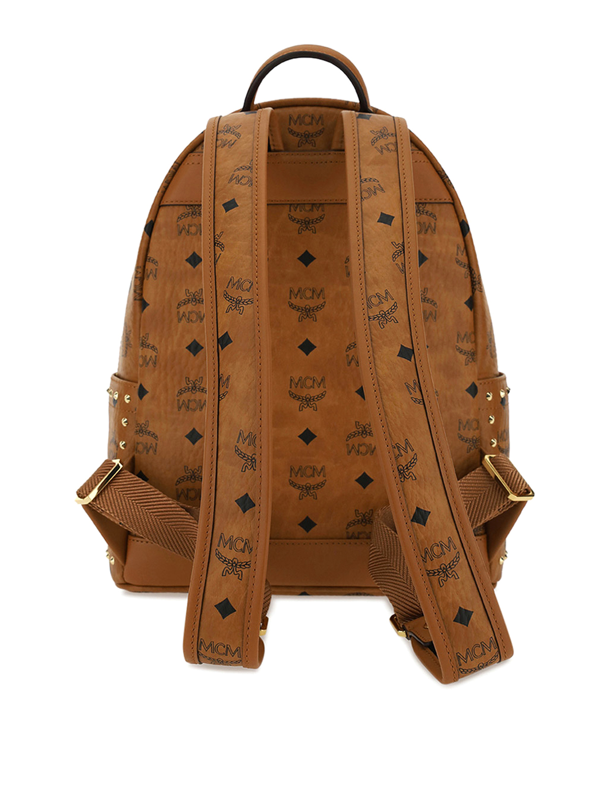 camel leather backpack cognac Men's or a change of clothes Mcm Stark faux leather backpack