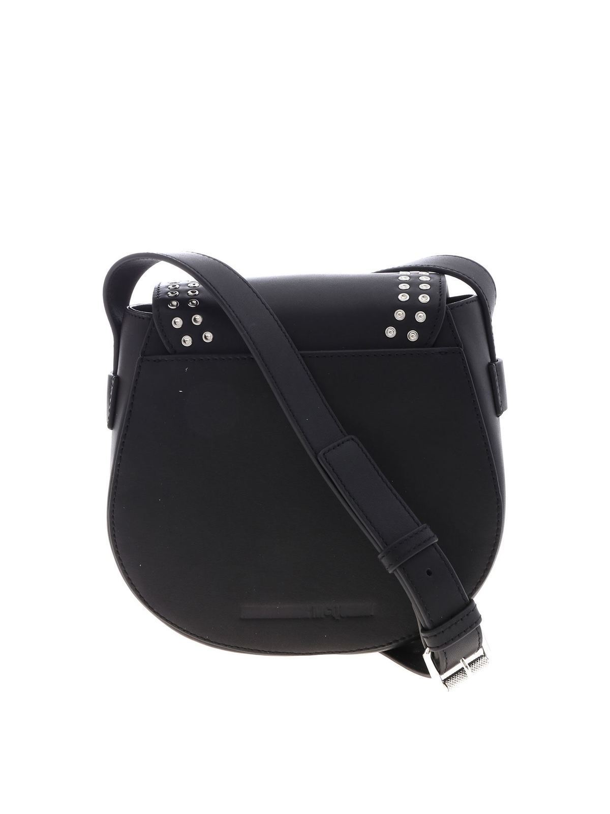 Shop Mcq By Alexander Mcqueen Black Studded Leather Bag In Negro