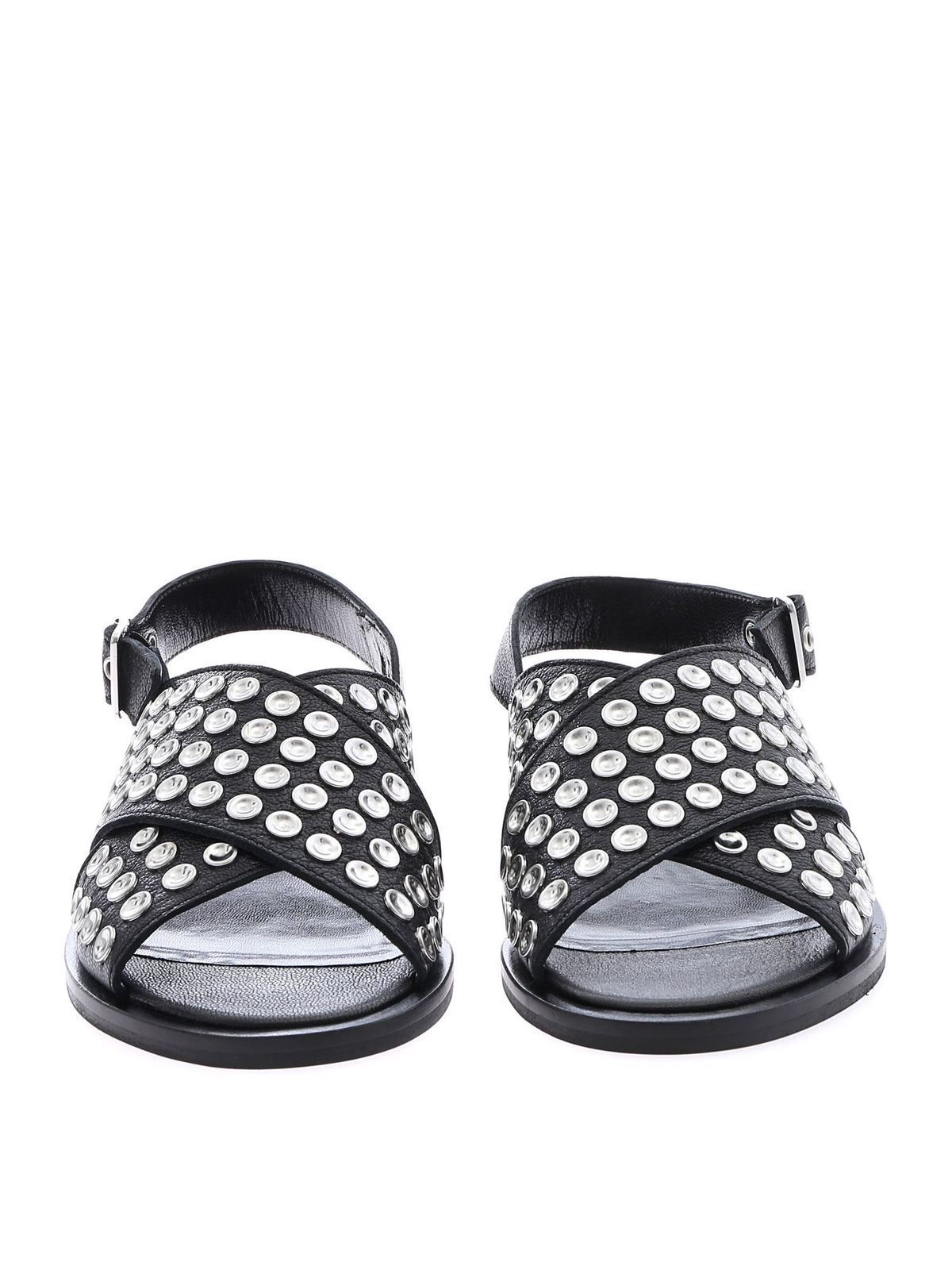 Shop Mcq By Alexander Mcqueen Black Kim Studded Sandals In Negro