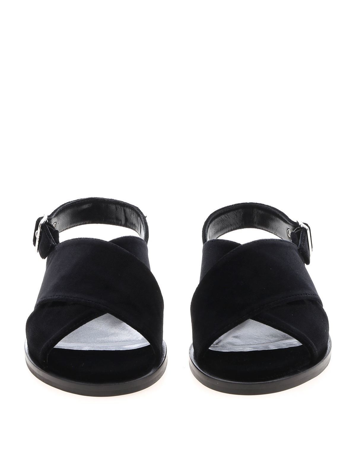 Shop Mcq By Alexander Mcqueen Kim Sandals In Black With Braided Bands In Negro