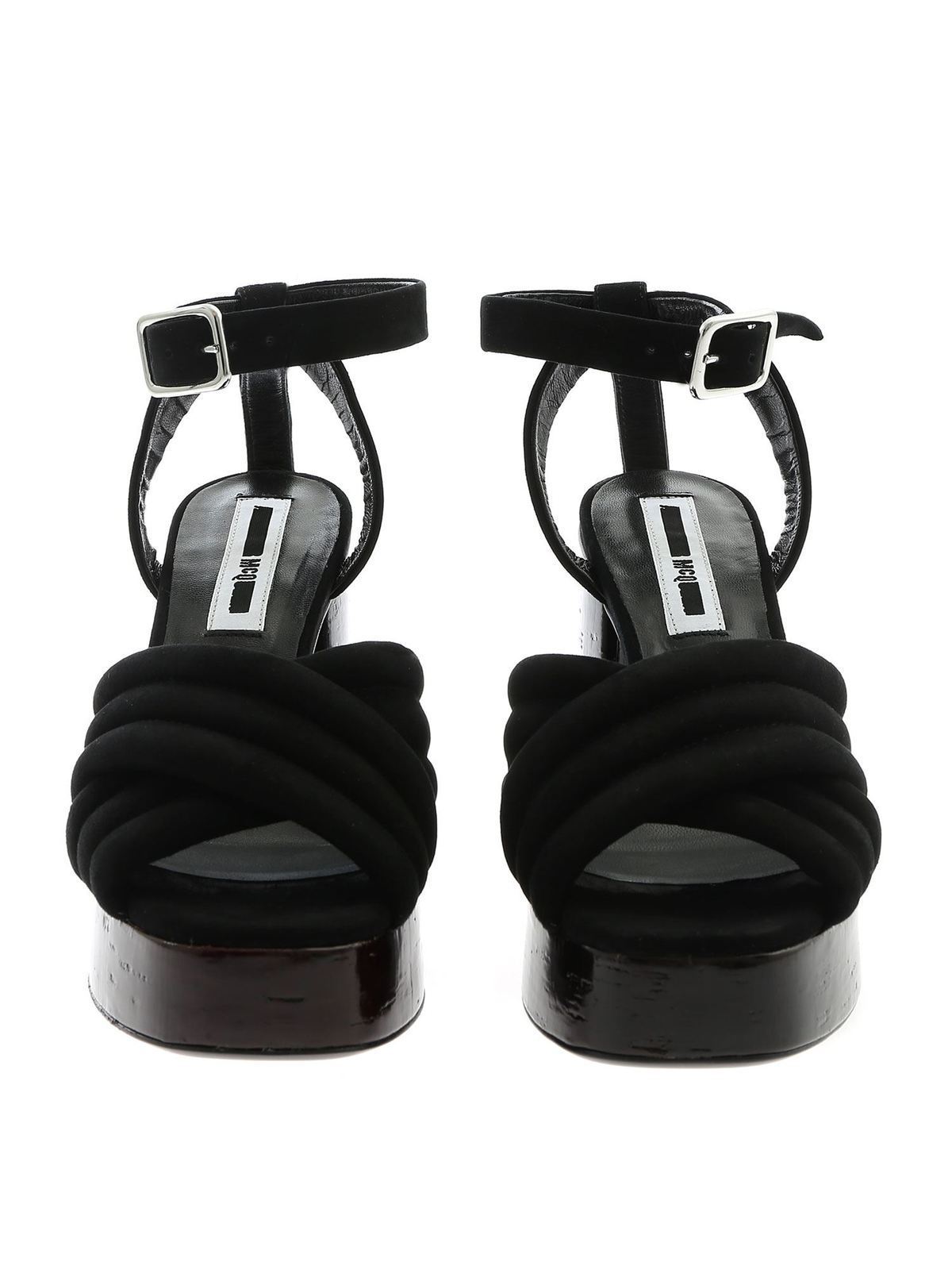 Shop Mcq By Alexander Mcqueen Rise Sandals In Black In Negro