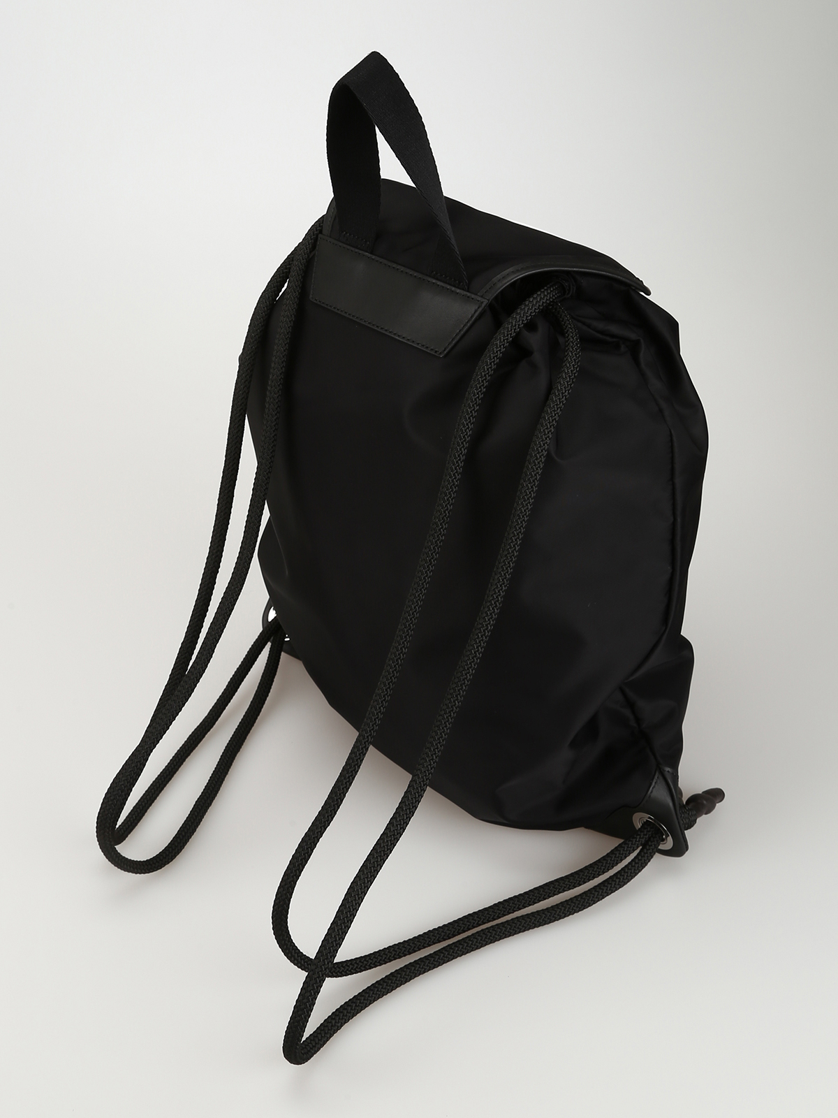 Shop Mcq By Alexander Mcqueen Swallow Patch Nylon Sack Backpack In Negro