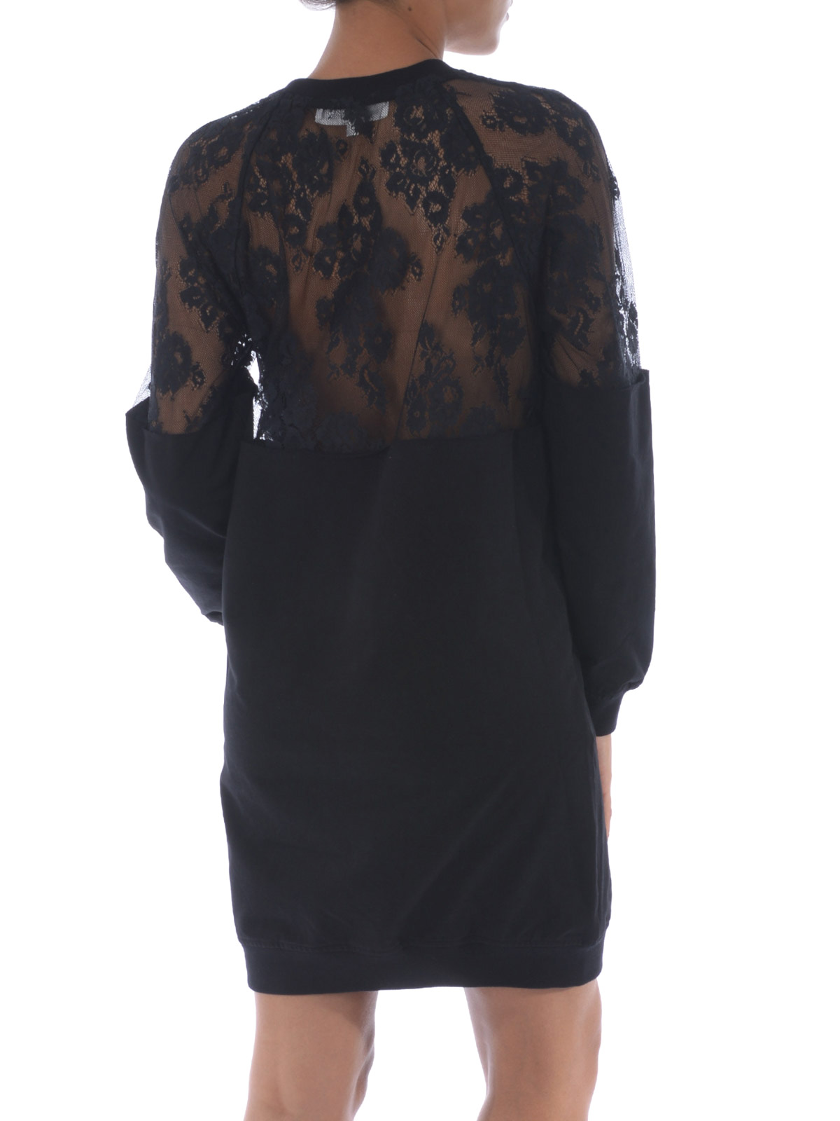 Mcq Sweatshirt-style dress with lace - Black|473679RIF161000
