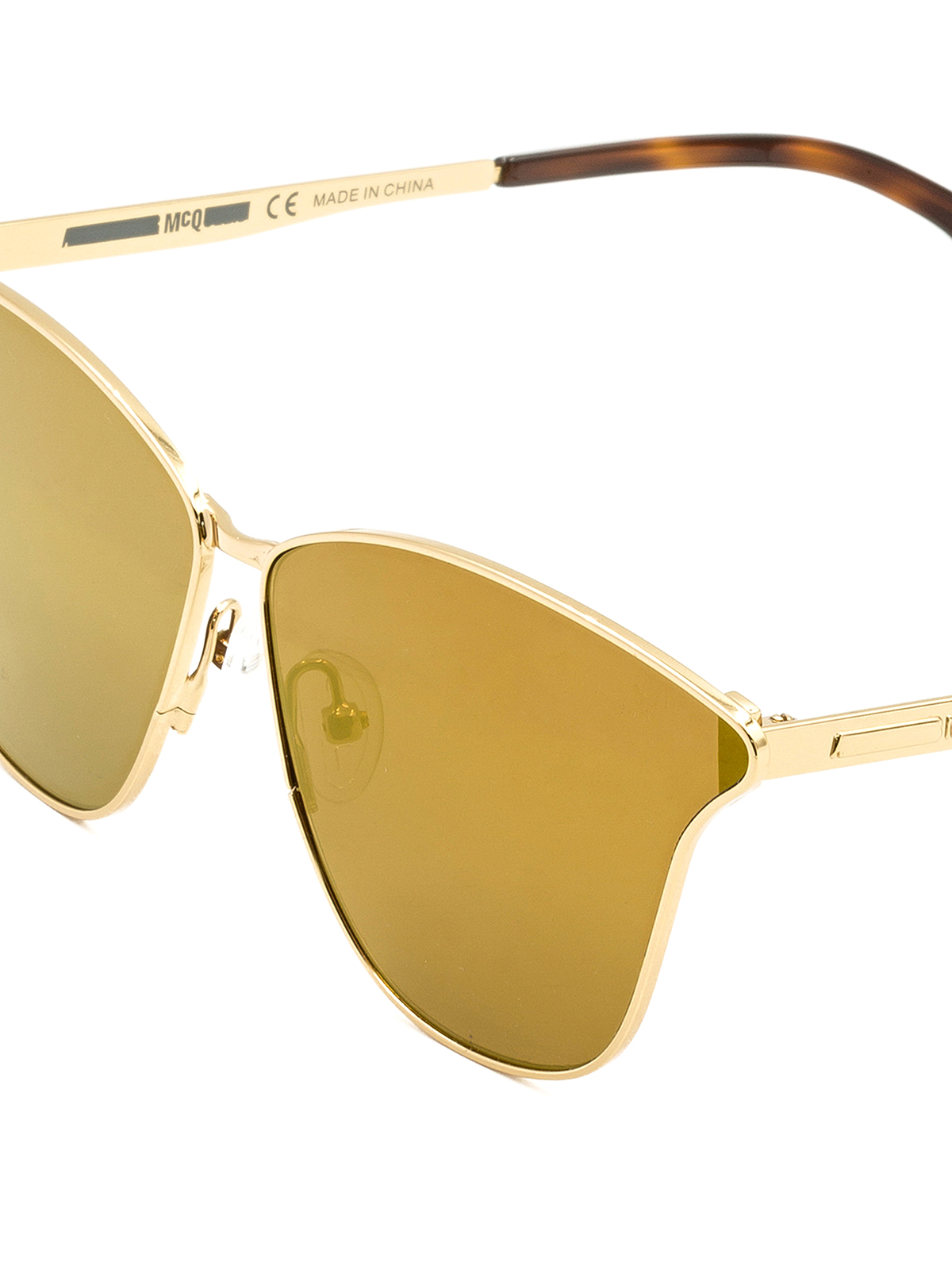 Mcq Yellow lenses gold metal sunglasses - Gold - Women  display picture 2