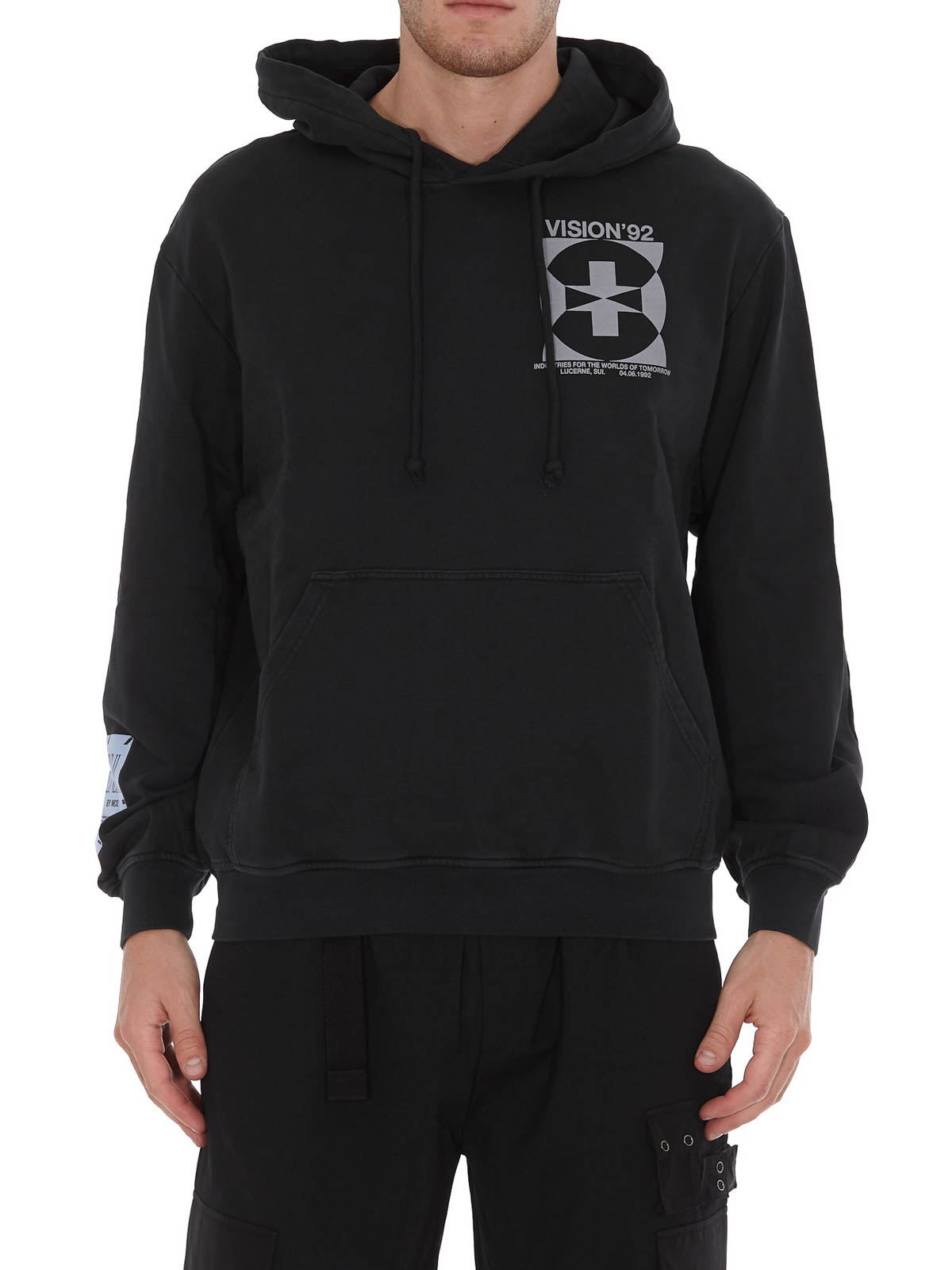 Mcq Vision 92 cotton hoodie Black Men 624727RPJ451000