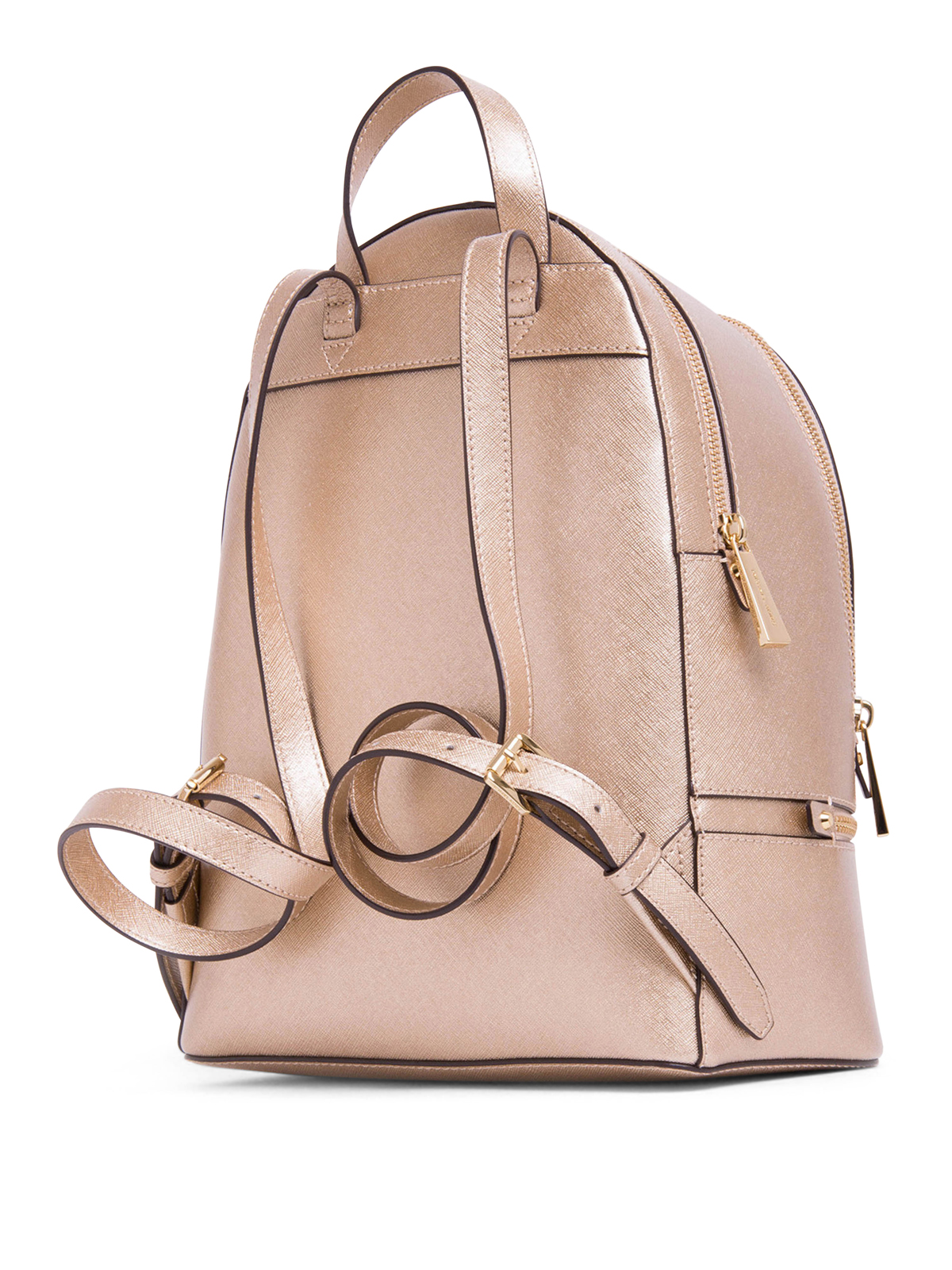 Michael kors metallic rose gold online backpack