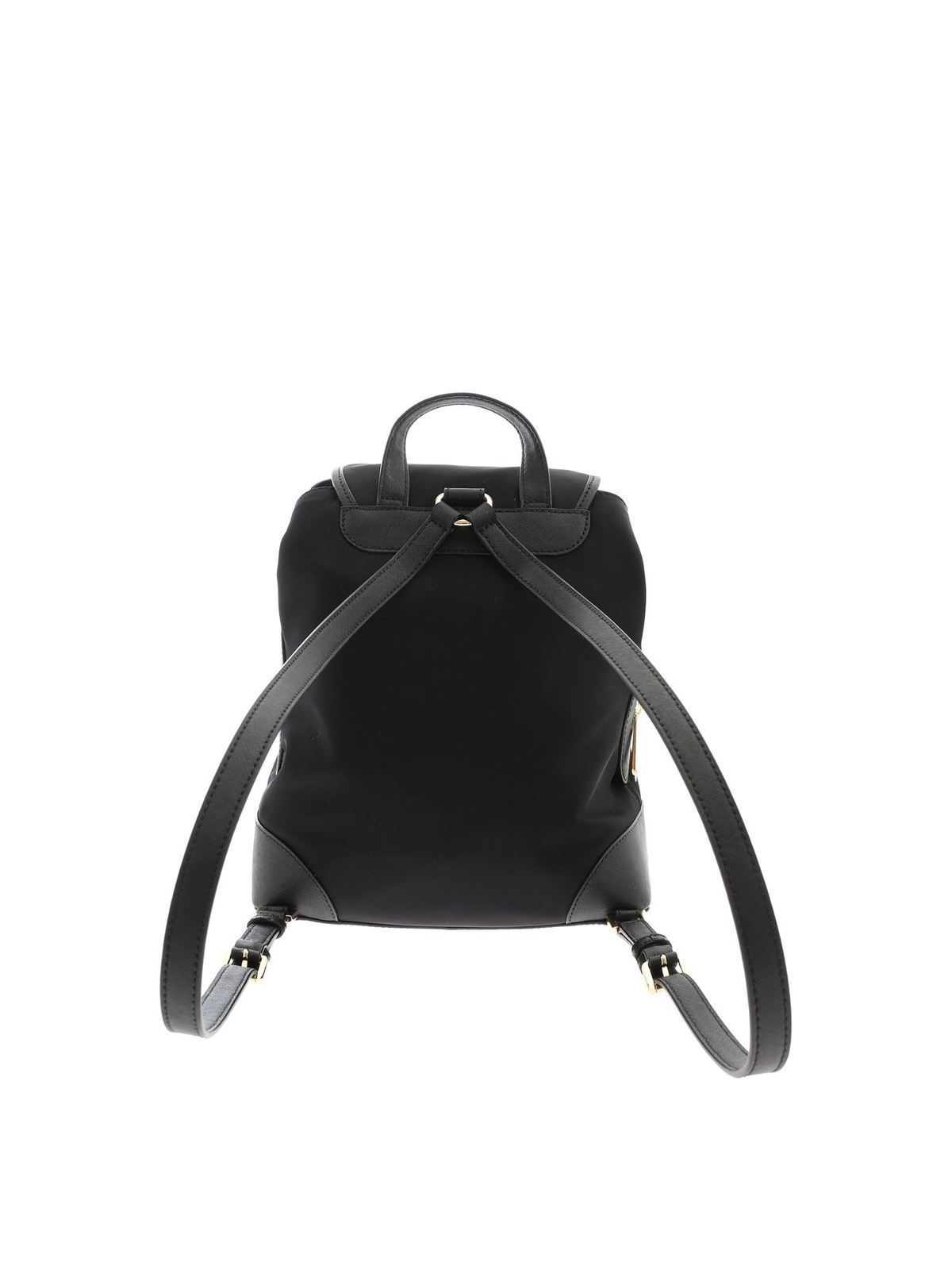 Michael Kors Raven Medium Black White Leather Backpack