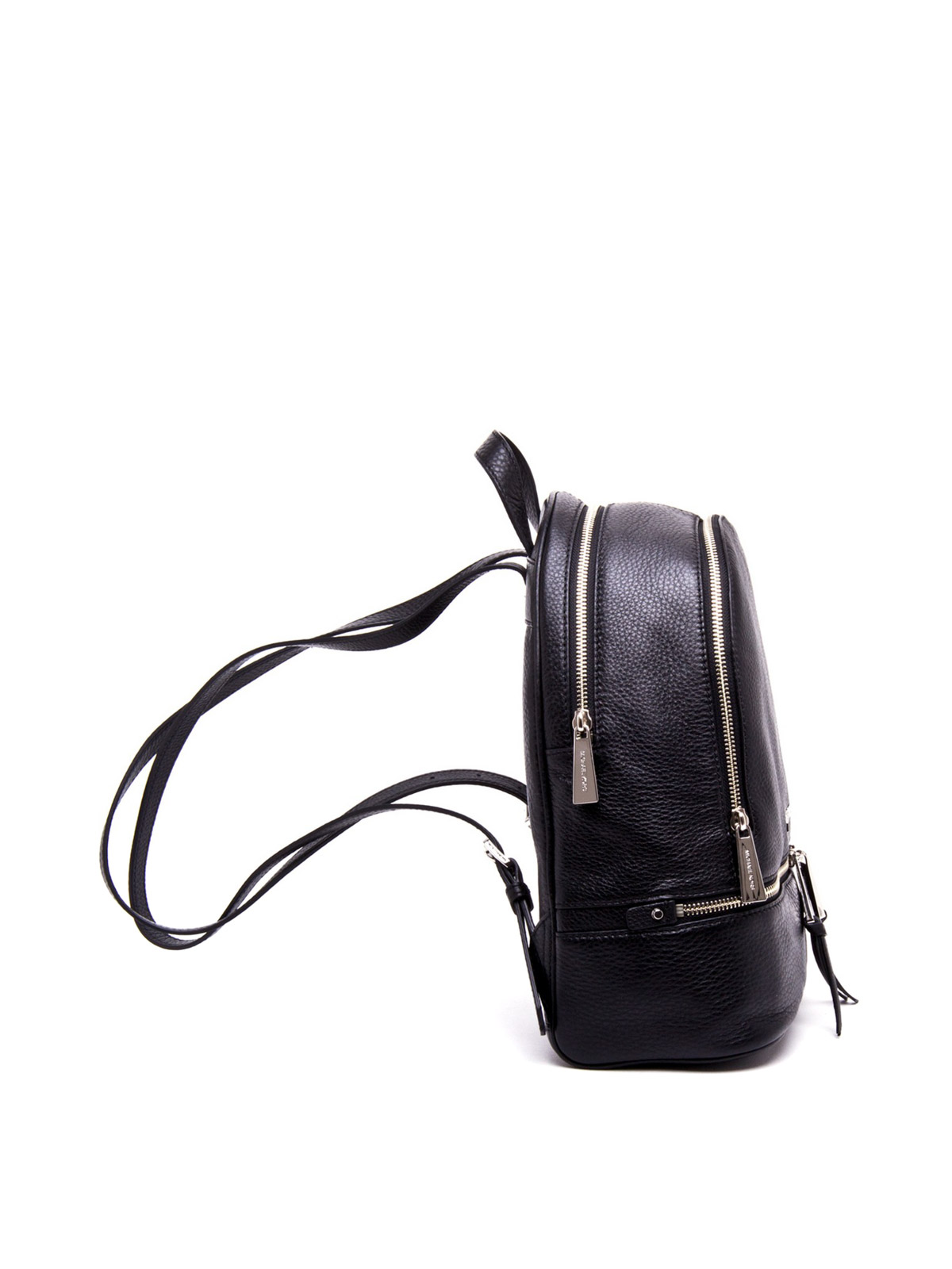 MICHAEL KORS Rhea Zip Backpack Black Color  Black backpack, Black leather  backpack, Michael kors rhea backpack