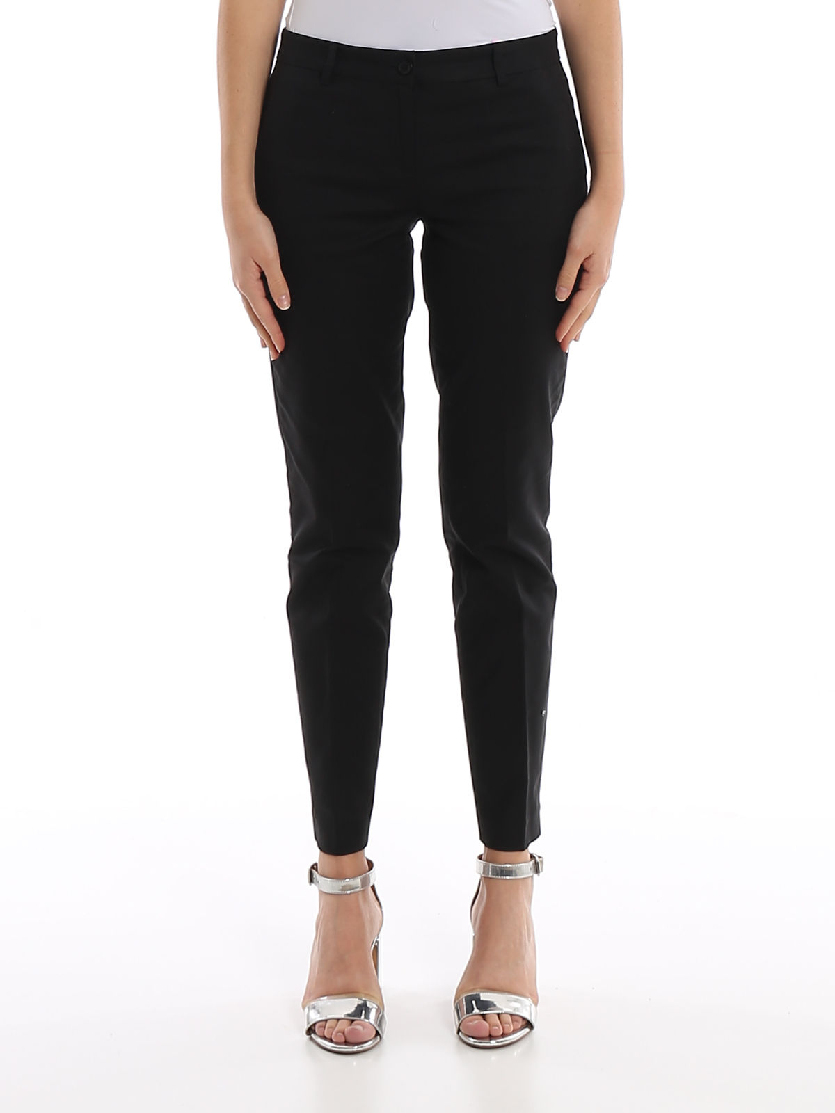 Modern business look All black High waisted trouser pants Michael Kors  Calder Hee  High waisted trouser pants Sleeveless turtleneck Michael  kors runway watch