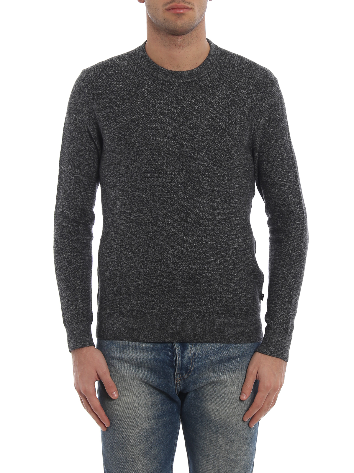 Shop Michael Kors Ash Grey Soft Cotton And Wool Sweater In Dark Grey