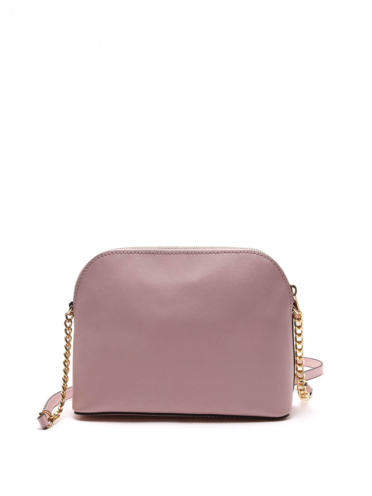 Cindy Gold Leather Dome Cross-Body Bag