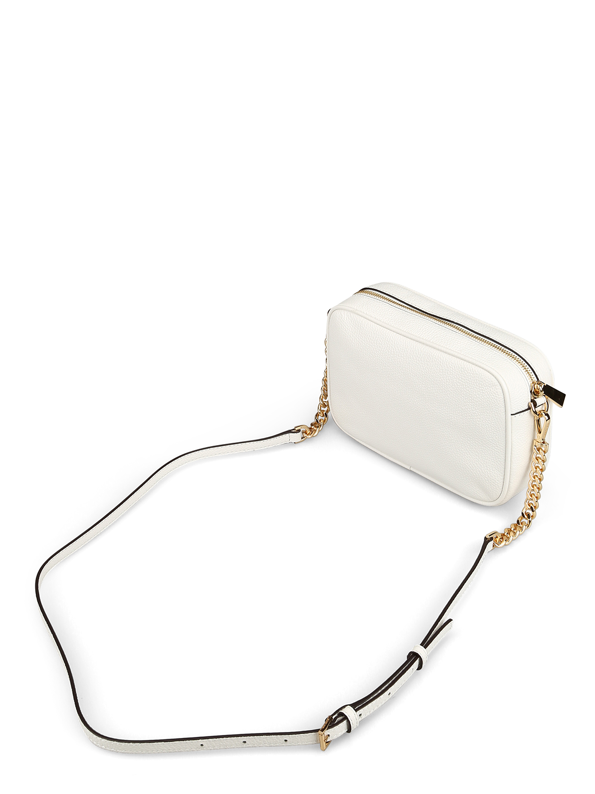 Michael Kors White Pebbled Leather Round Canteen Mini Crossbody Bag Purse  Tassel  eBay