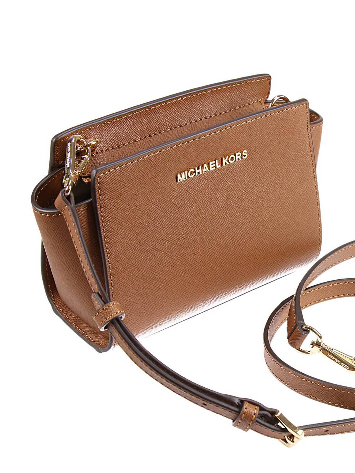 MICHAEL Michael Kors Brown Leather Medium Selma Crossbody Bag MICHAEL  Michael Kors