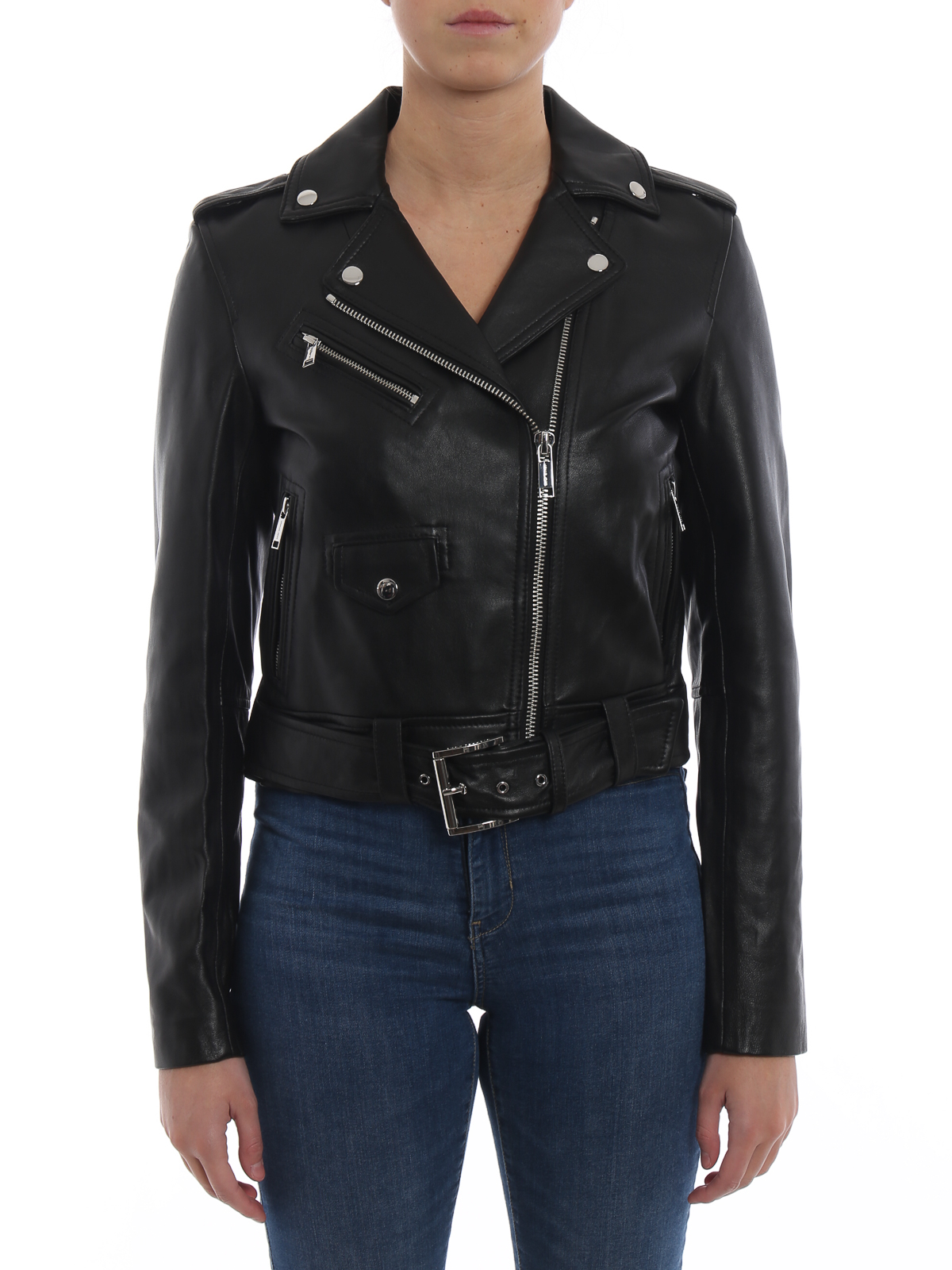 Leather jacket Michael Kors  Leather biker jacket  MS71EKV12F001