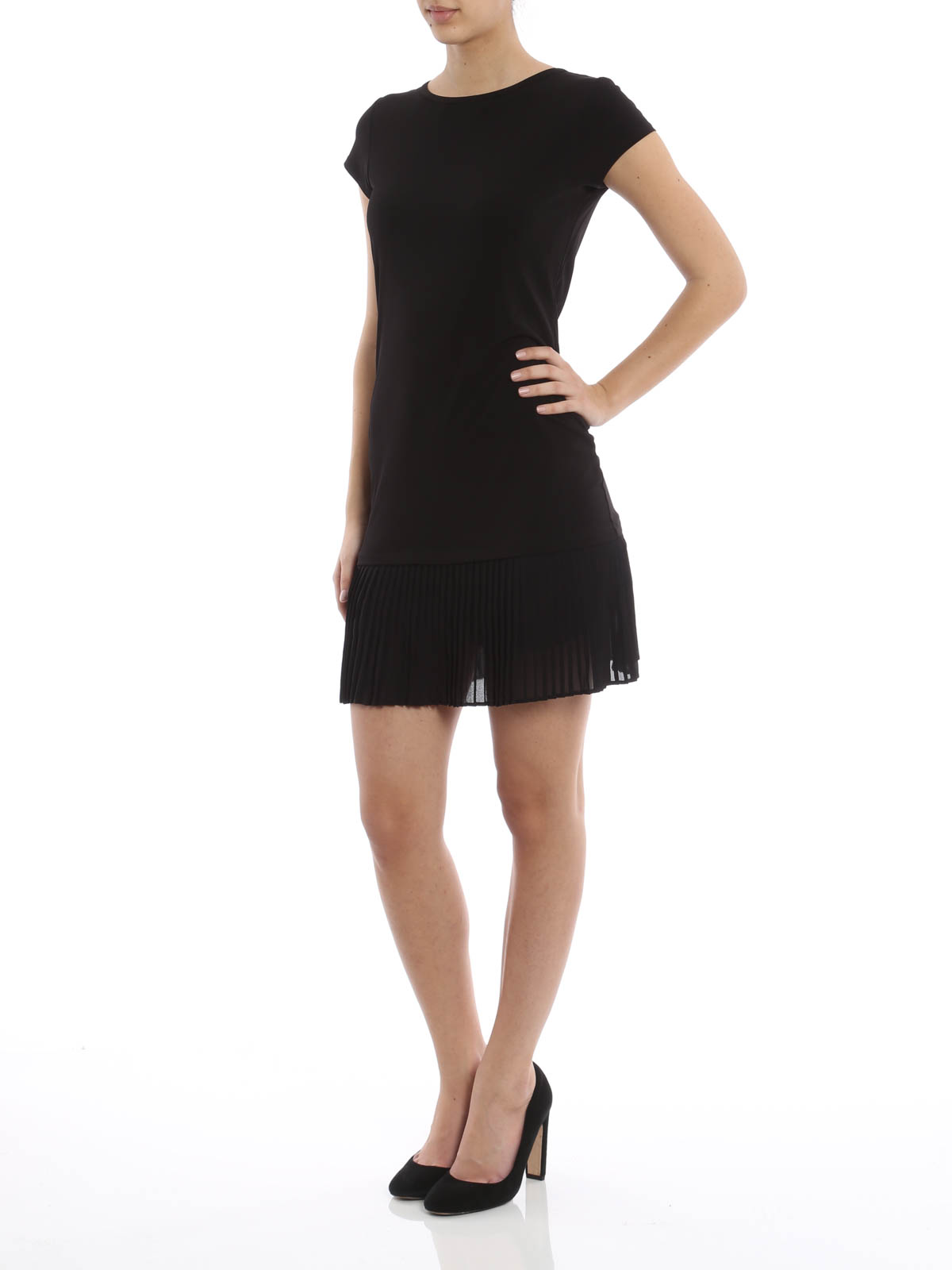 Michael Kors T-shirt dress with pleated layer|MS68W3W03G001