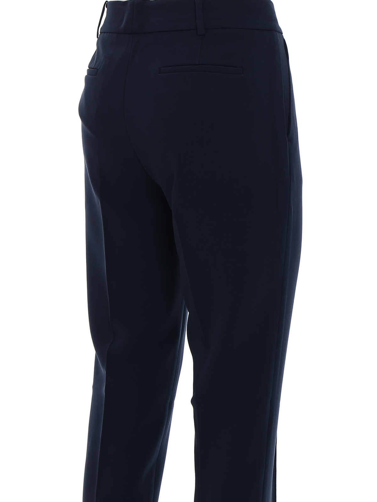 Shop Michael Kors Slim Crop Trousers In Dark Blue
