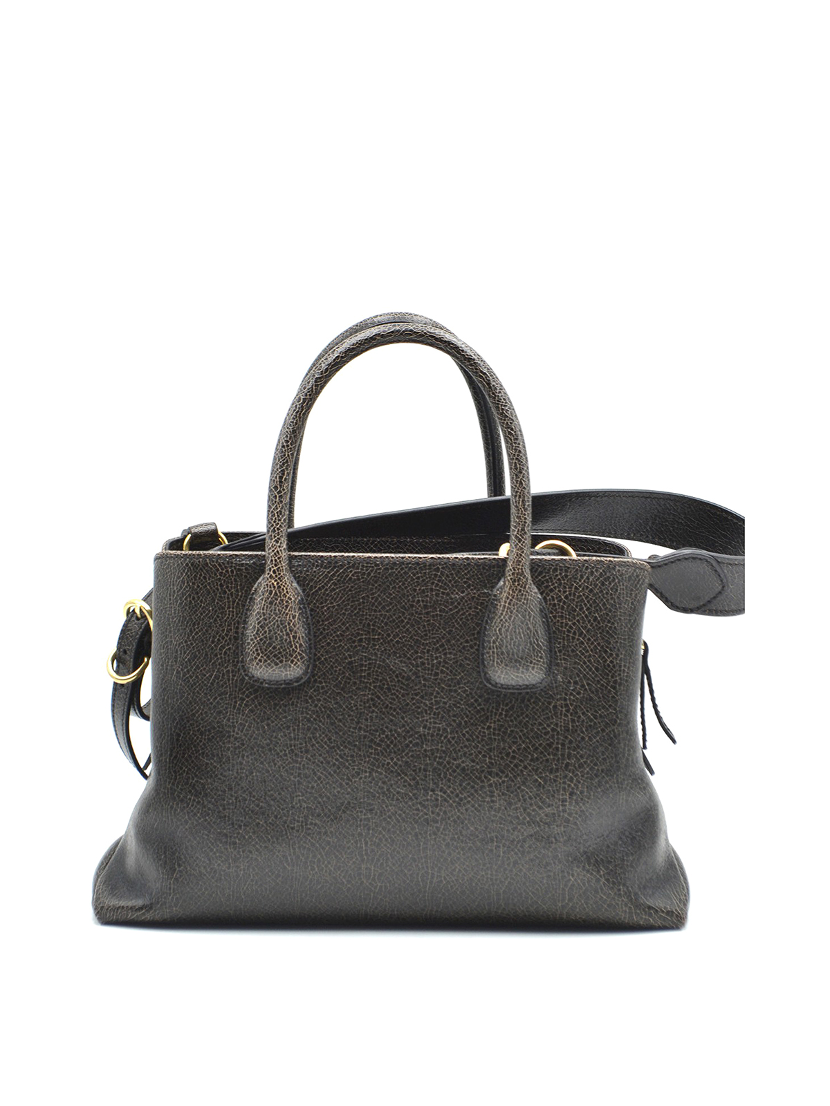 Miu Miu Crackle effect leather bag - Black - Women | 5BA147F0192