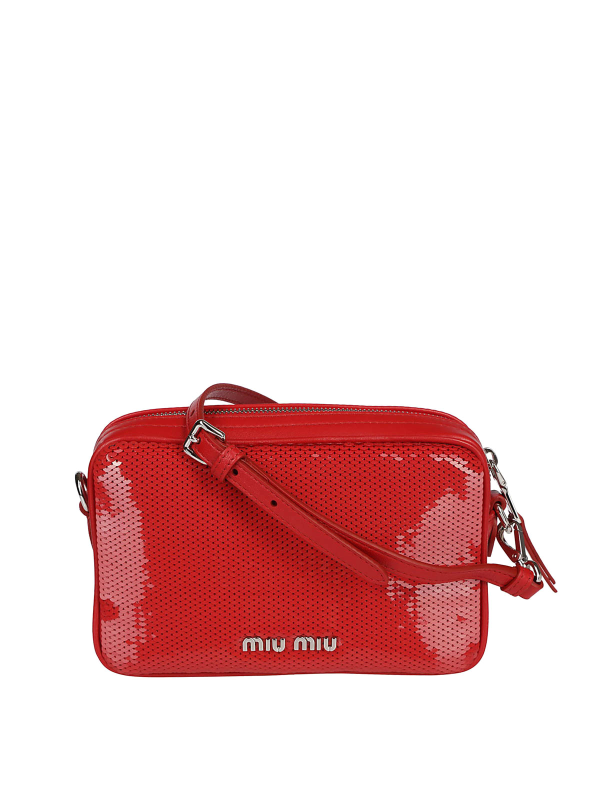 Cross body bags Miu Miu - Leather crossbody bag with sequined panels -  5BH118959F0F5C