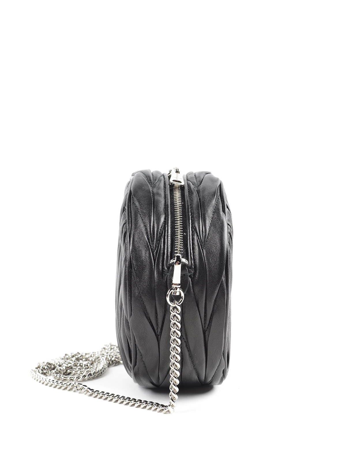 MIU MIU Black Leather Diamante Tote Shoulder Sling Bag