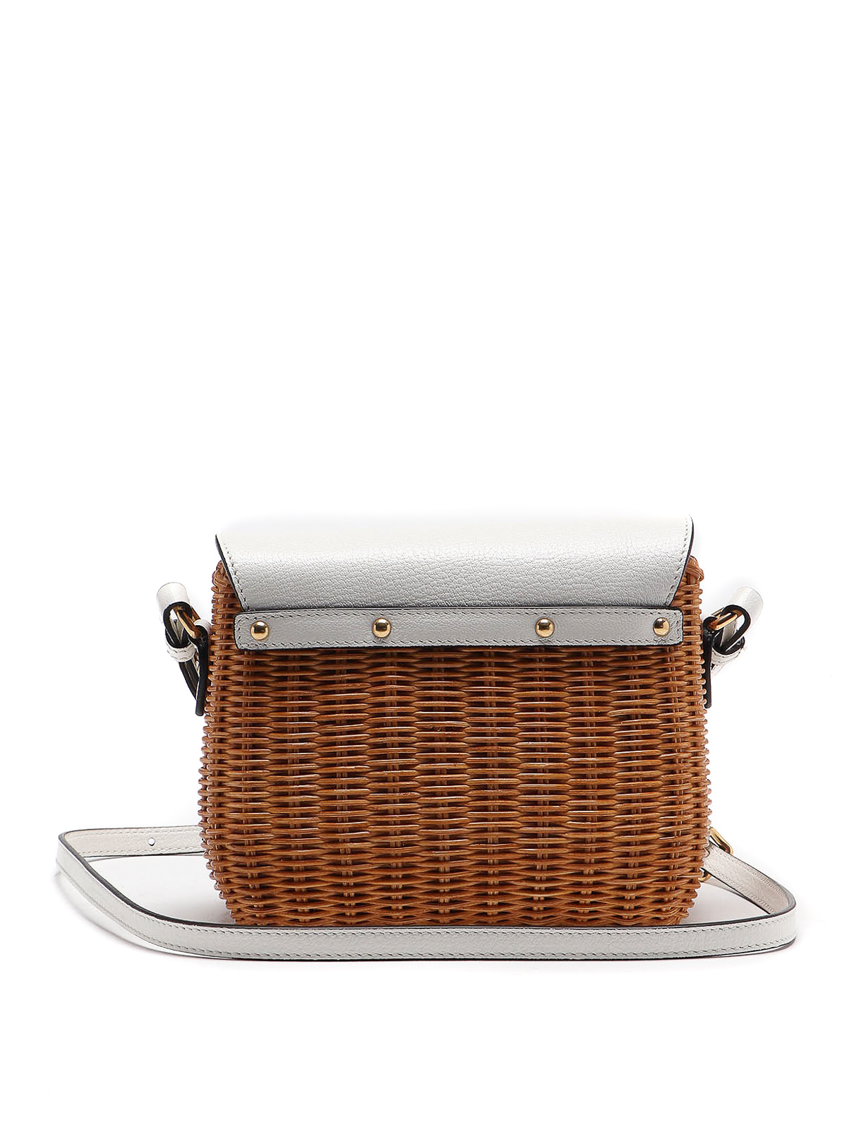 Cross body bags Miu Miu - Midollino and leather two tone cross 