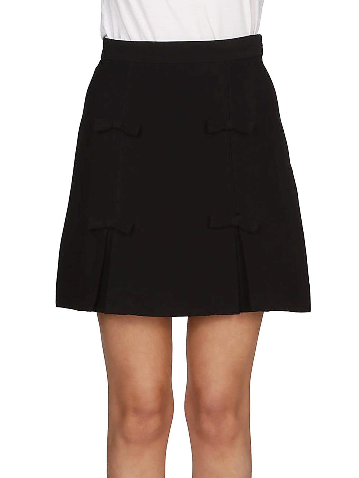 Mini skirts Miu Miu - Black cady skirt with bows - MG1209186F0002