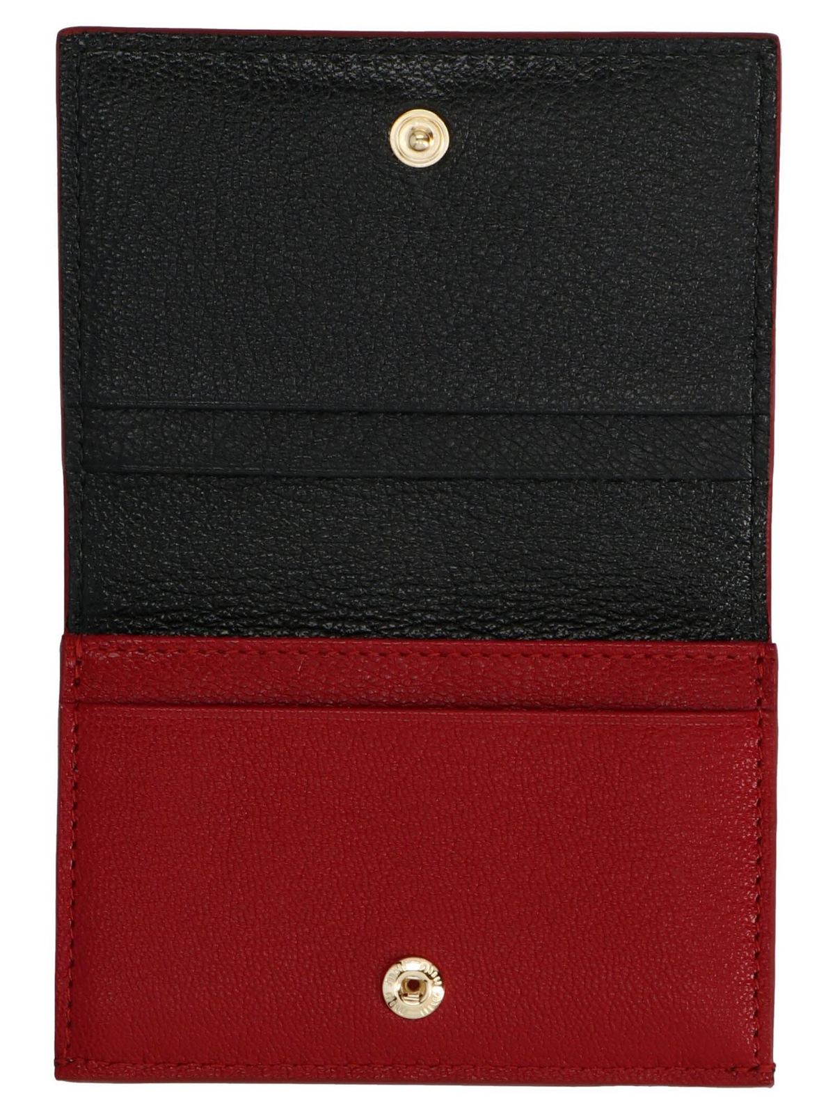 Wallets & purses Miu Miu - Love card holder in black and red 