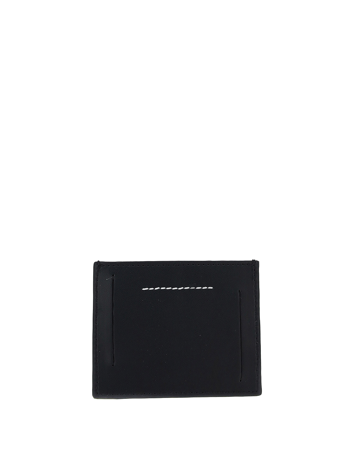 ☆MM6 Maison Margiela☆ Logo Card Holder Black XS54UI0129P48 Black Leather Card Holder by MM6 Maison Margiela on Sale