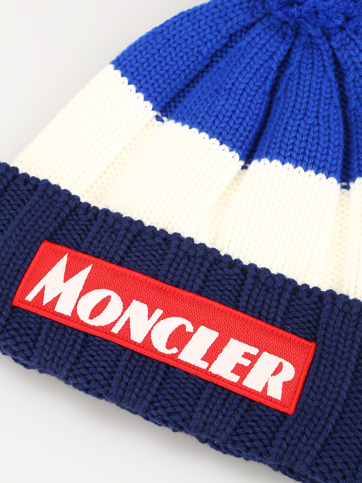 Moncler color-block Wool beanie MONCLER GRENOBLE Appliqued padded ribbed wool beanie | NET-A  main image 3