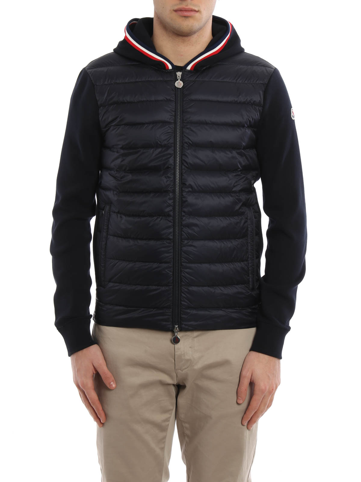 Cardigans Moncler - Padded front hooded cardigan