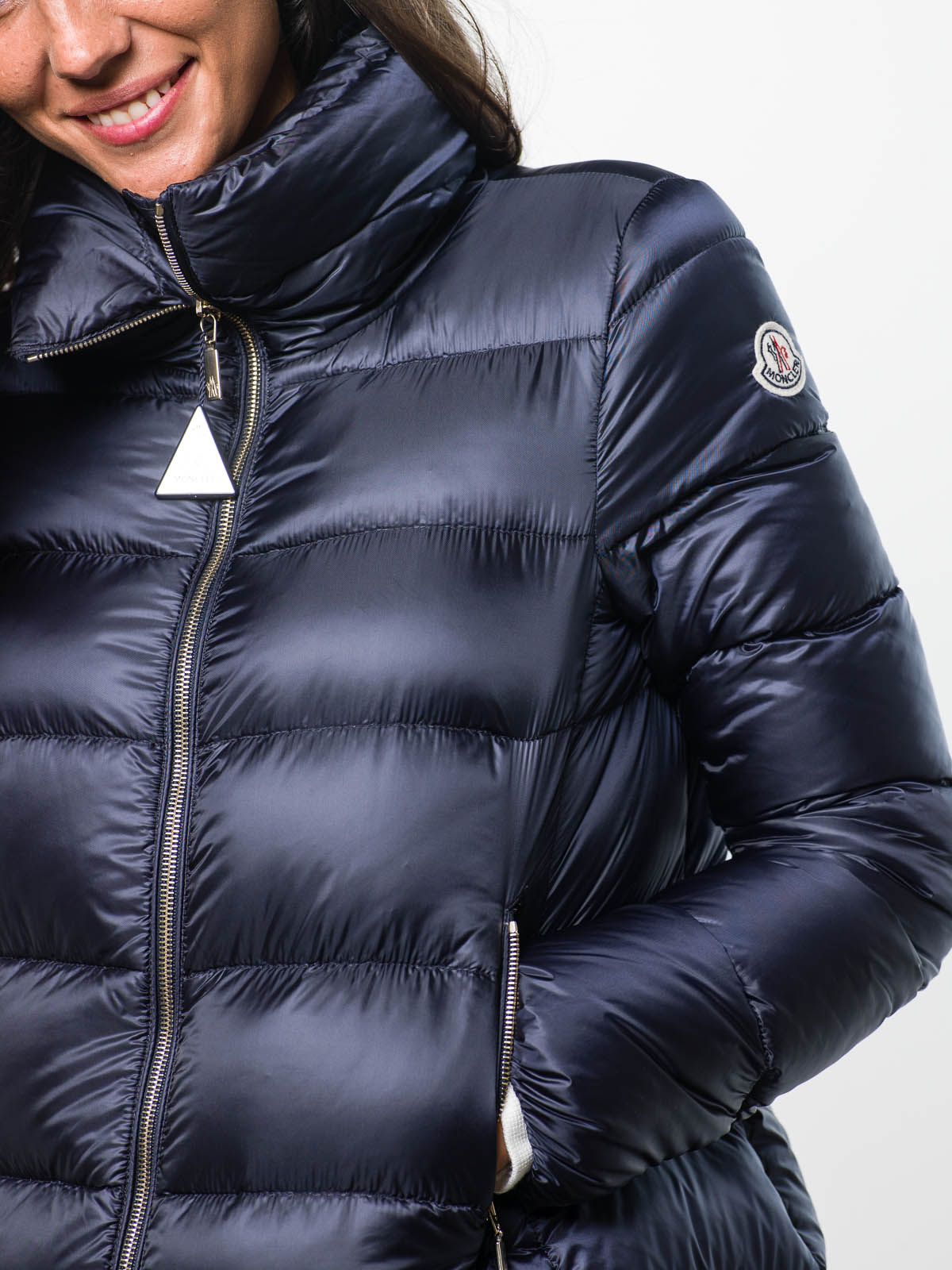 Padded coats Moncler - 'Torcy' quilted short coat blue