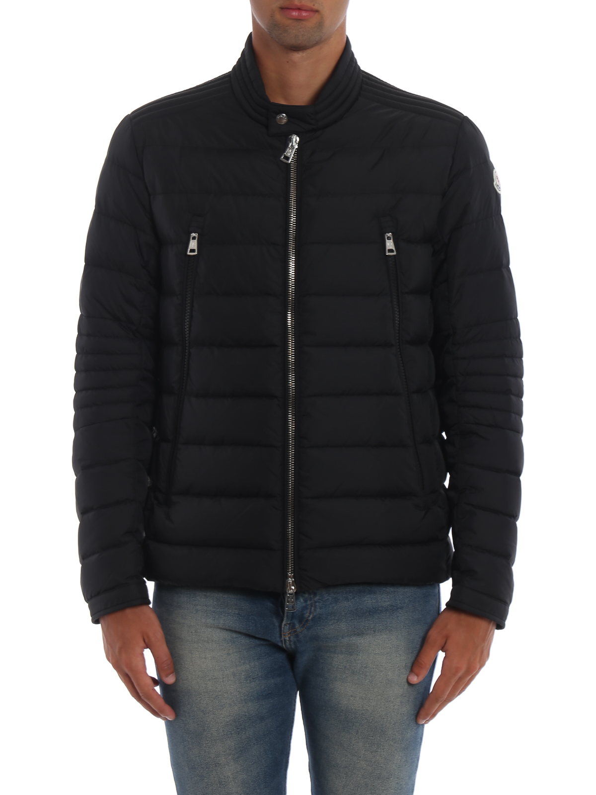 Padded jackets Moncler - Amiot quilted nylon biker jacket ...