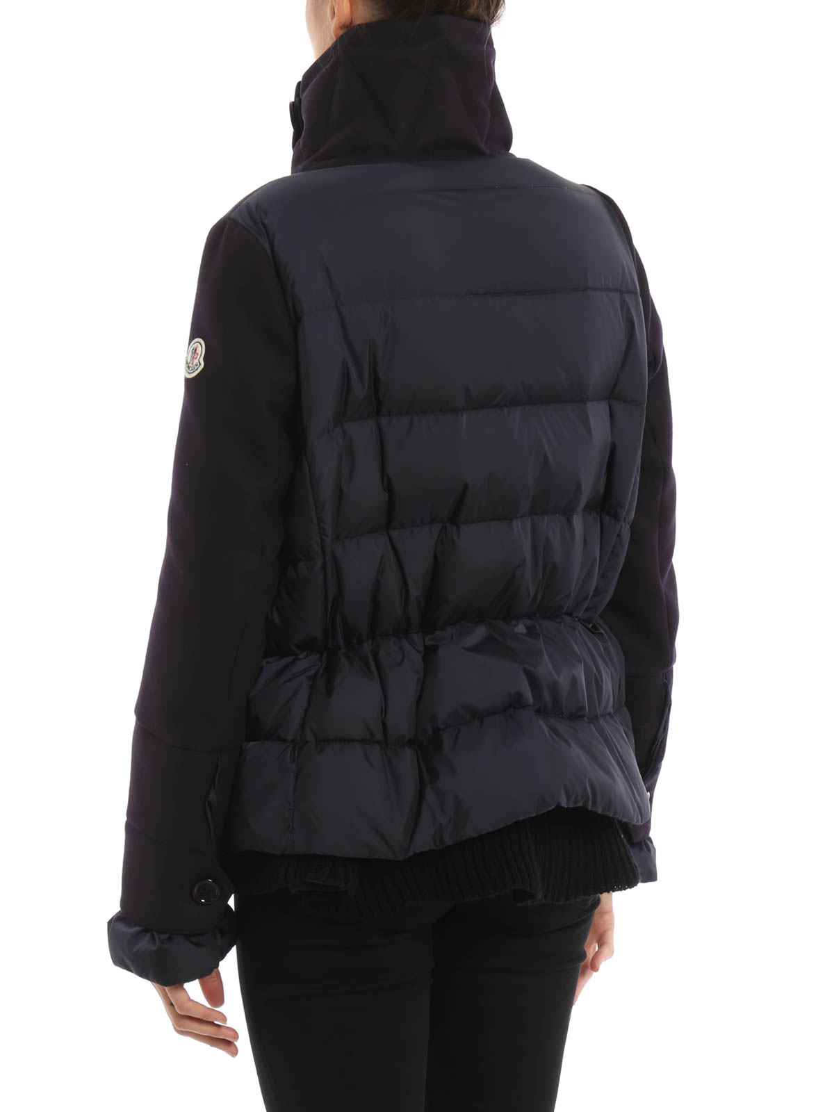 Moncler Laurine wool cloth and nylon jacket|B2093463628553227742