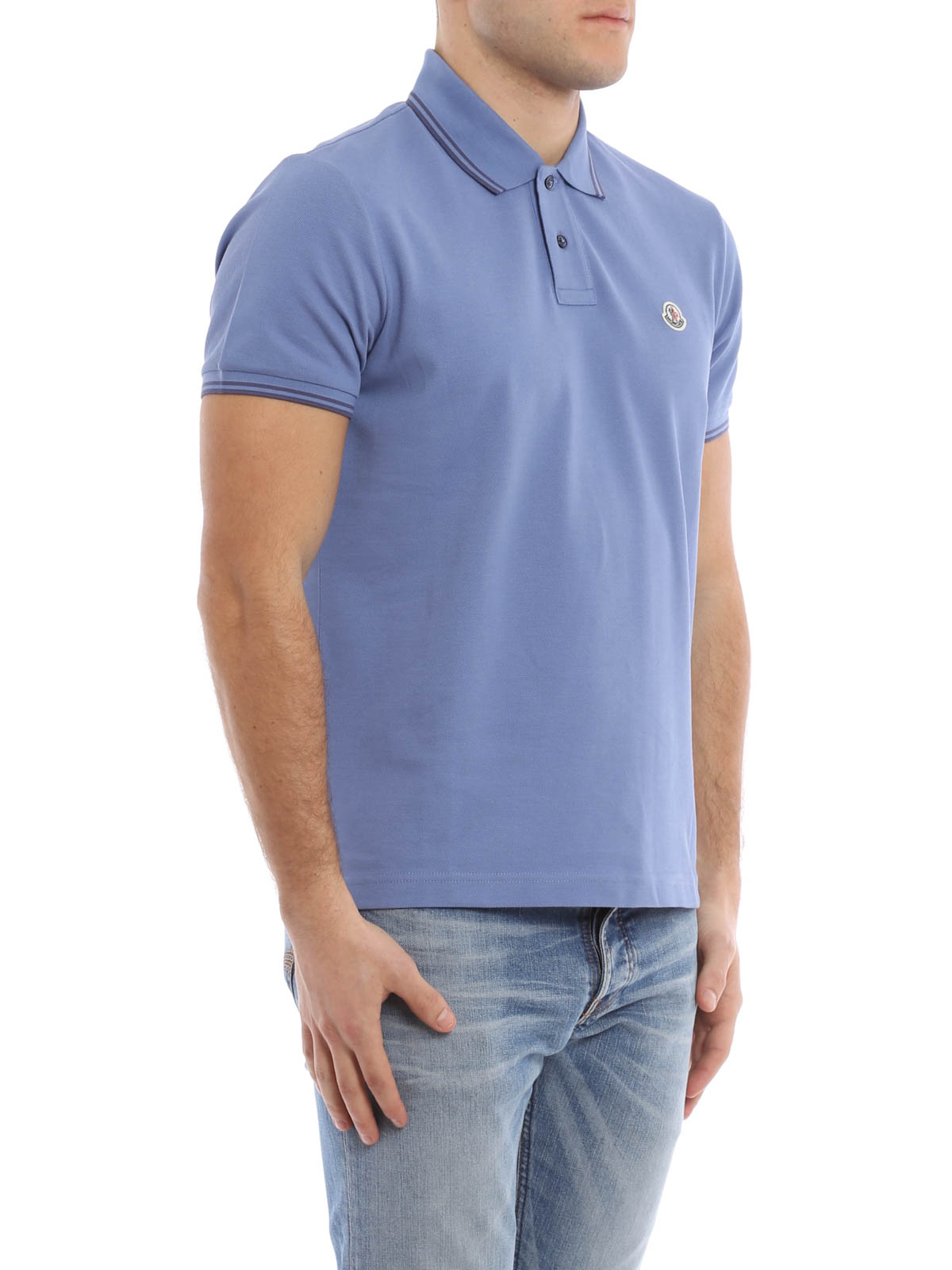 Moncler polo light blue online