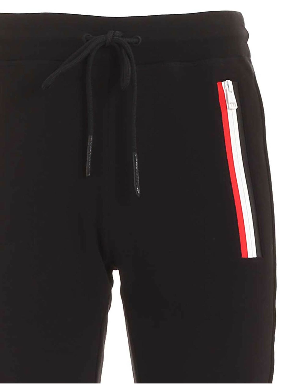 Moncler Tricolor band trackpants in black - Black